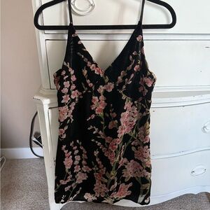 Honey Belle Black Dress with Pink Floral Design